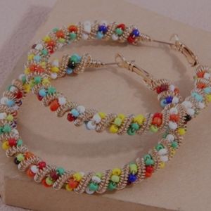 Sold Offline - Beaded Hoop Earrings